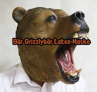 Br Grizzlybr Latex Maske Tiermaske Kostm Fasnacht Halloween