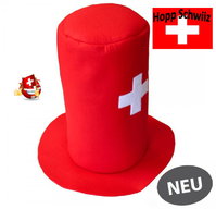 Schweizer Schwiiz Swiss Suisse Fan Zylinder Filz Hut Kappe Mütze